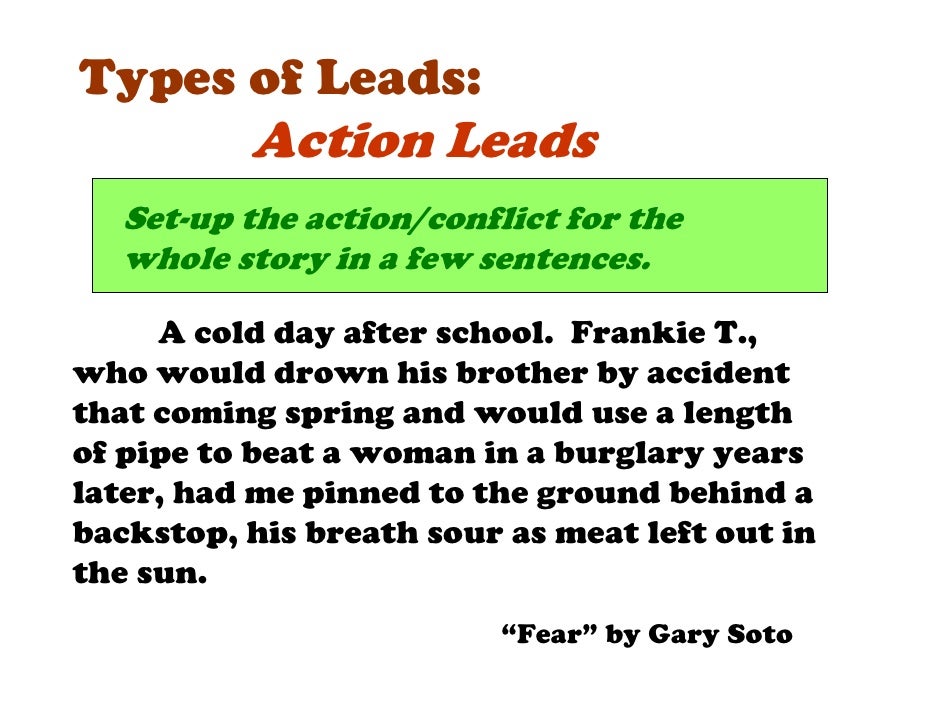 Types of story leads anecdotal lead examples